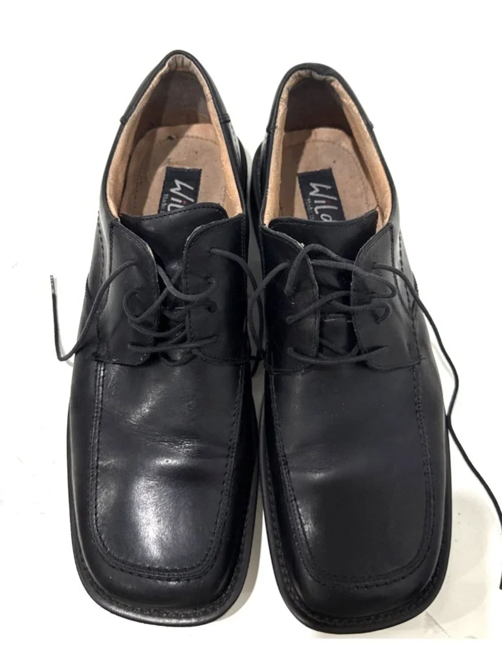 Wild Pair Made In Italy Genuine Leather Black Oxford Shoes Men Size 13D